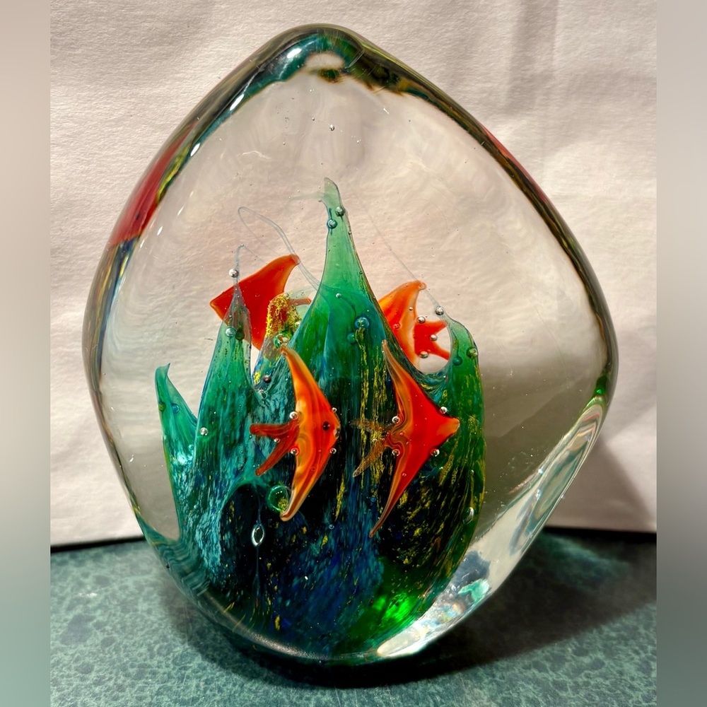 Glass Fish Themed Paperweight